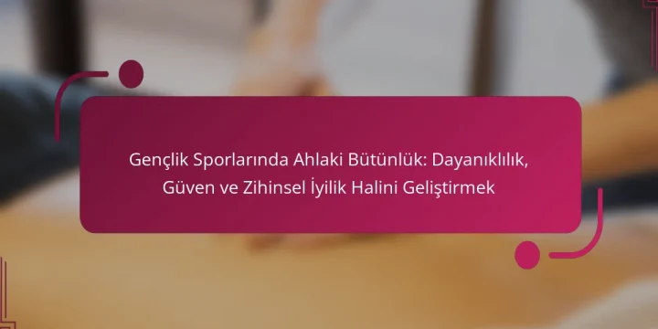 Gençlik Sporlarında Ahlaki Bütünlük: Dayanıklılık, Güven ve Zihinsel İyilik Halini Geliştirmek